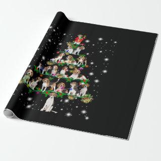 Beagle Christmas Tree Covered By Flashlight