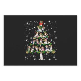 Beagle Christmas Tree Covered By Flashlight  Sheets