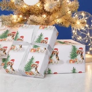 Beagle Cute Dog Santa Festive Christmas