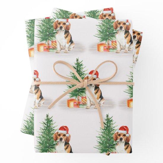 Beagle Dog Cute Santa Festive Christmas  Sheets