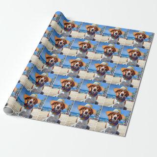 Beagle on Beach, summer gift for dog lovers