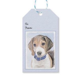 Beagle Painting - Cute Original Dog Art Gift Tags