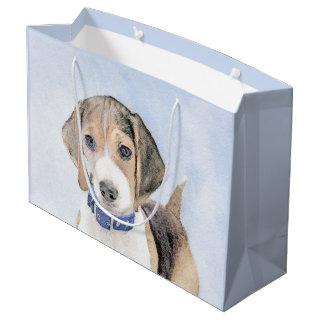 Beagle Painting - Cute Original Dog Art Large Gift Bag