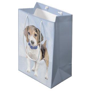 Beagle Painting - Cute Original Dog Art Medium Gift Bag