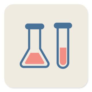 Beaker & Test Tube Science Theme Square Sticker
