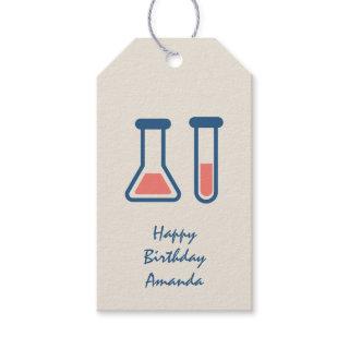 Beaker & Test Tube Science Themed Birthday Gift Tags