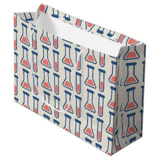Beaker & Test Tube Science Themed Pattern Large Gift Bag