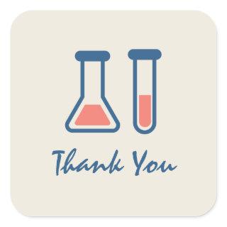 Beaker & Test Tube Science Themed Thank You Square Sticker