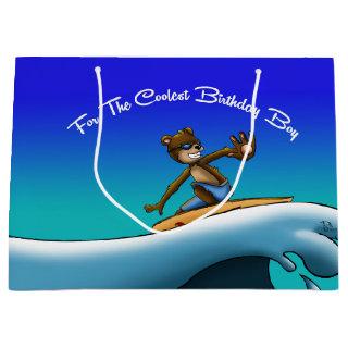 Bear and Surfboard Large Gift Bag