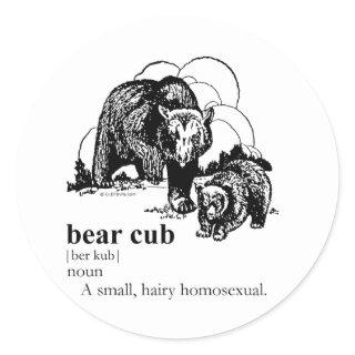 BEAR CUB DEFINITION CLASSIC ROUND STICKER