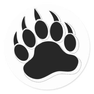 BEAR PAW Awesome Gay Bear claw B&W 3D effect Classic Round Sticker