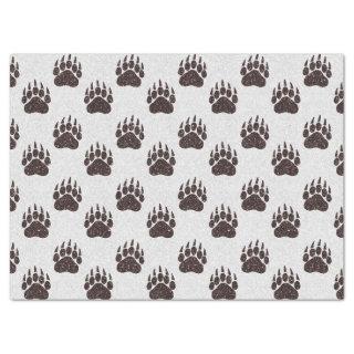 Bear Paw White Brown Glitter Tissue Paper