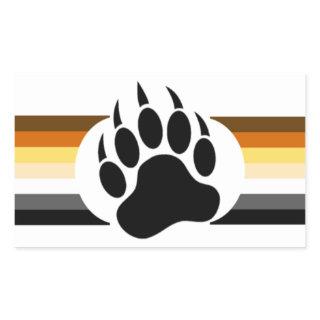 Bear Pride colors stripes and Bear Paw Rectangular Sticker