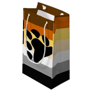 Bear Pride Flag with Paw Small Gift Bag