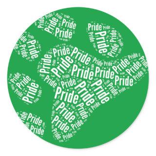 BEAR PRIDE PAW PATTERN WHITE -.png Classic Round Sticker