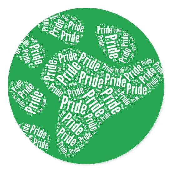 BEAR PRIDE PAW PATTERN WHITE -.png Classic Round Sticker