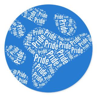BEAR PRIDE PAW PATTERN WHITE -.png Classic Round Sticker
