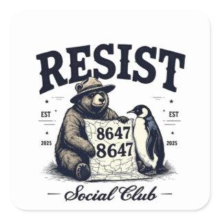 Bear Resist Protect National Park Anti Trump 8647  Square Sticker