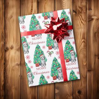 Bearded Collie Dog Christmas Pattern