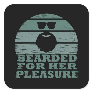 Bearded quotes funny beard sayings gifts square sticker