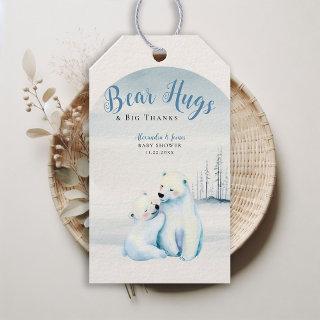 Bearly Wait Polar Mama Bear Cub Baby Boy Shower Gift Tags