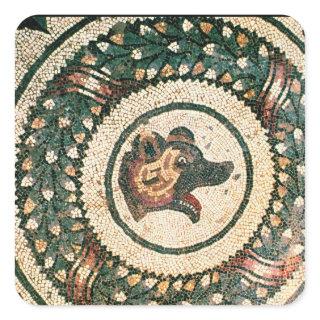 Bear's Head, Roman mosaic, early 4th century Square Sticker