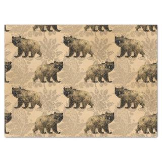 Bears on Brown Decoupage Tissue Paper