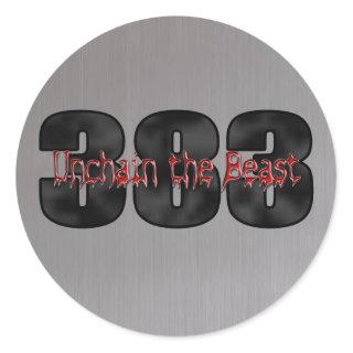 beastly 383 stroker motor brushed steel classic round sticker