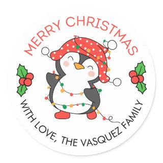 Beatiful Peguin Christmas Stickers  Labels