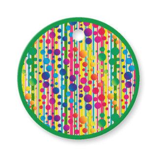 [Beatnik Bubbles] Retro Polka Dot Striped Green Favor Tags
