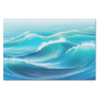 Beautiful Abstract Soft Blue Ocean Splash Waves  Tissue Paper