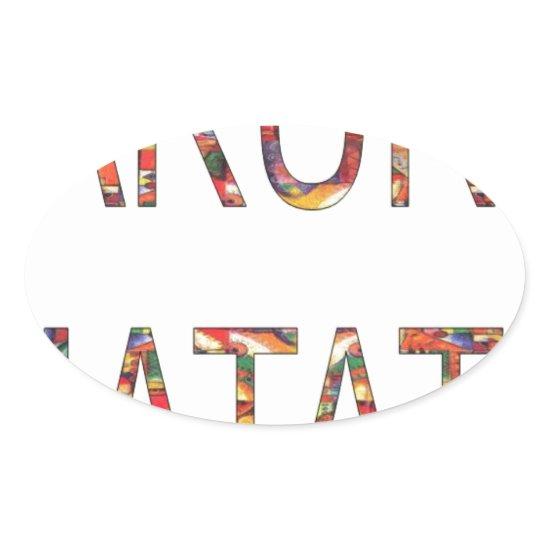 Beautiful African Vintage Colors Hakuna Matata Art Oval Sticker