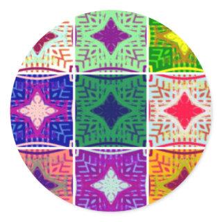 Beautiful Amazing African Checkered  Print pattern Classic Round Sticker