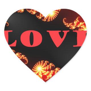 Beautiful amazing  colorful  universe Love text  Heart Sticker