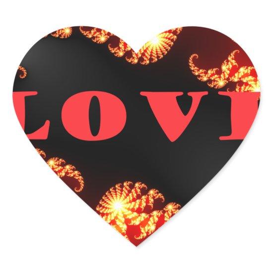 Beautiful amazing  colorful  universe Love text  Heart Sticker