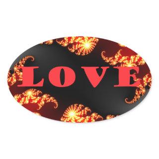 Beautiful amazing  colorful  universe Love text  Oval Sticker