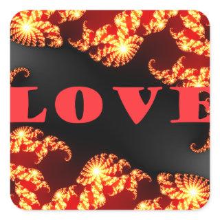 Beautiful amazing  colorful  universe Love text  Square Sticker