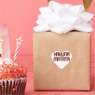 Beautiful Amazing Embossed Red Hakuna Matata Text  Heart Sticker