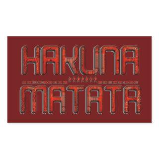 Beautiful Amazing Embossed Red Hakuna Matata Text  Rectangular Sticker