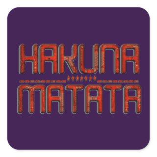Beautiful Amazing Embossed Red Hakuna Matata Text  Square Sticker