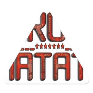 Beautiful Amazing Embossed Red Hakuna Matata Text  Triangle Sticker