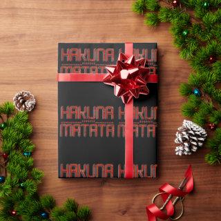 Beautiful Amazing Embossed Red Hakuna Matata Text
