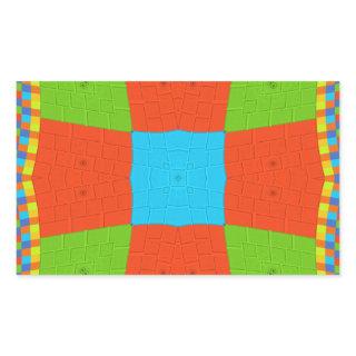 Beautiful amazing European colorful ethnic Vector  Rectangular Sticker