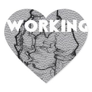 Beautiful Amazing  Pencil Sketch: Working Overtime Heart Sticker