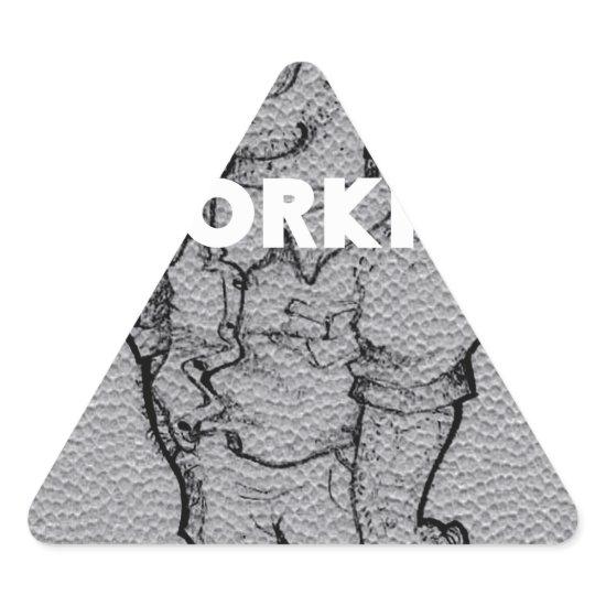 Beautiful Amazing  Pencil Sketch: Working Overtime Triangle Sticker