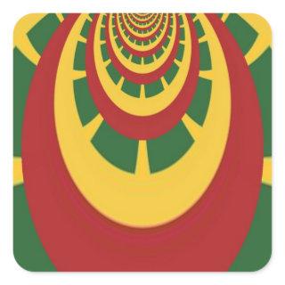 Beautiful Amazing Rasta Colors Art Print Square Sticker