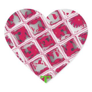 Beautiful Amazing Red Stylish Mirror Image Art  Heart Sticker