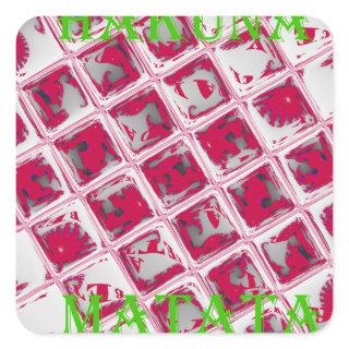 Beautiful Amazing Red Stylish Mirror Image Art  Square Sticker