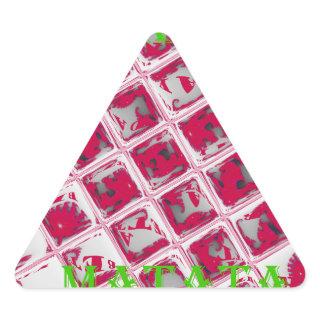 Beautiful Amazing Red Stylish Mirror Image Art  Triangle Sticker