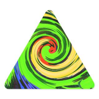 Beautiful Amazing Wavy Summer Wave Floral Colors Triangle Sticker
